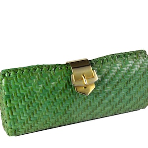 RODO Green Wicker Vintage Clutch