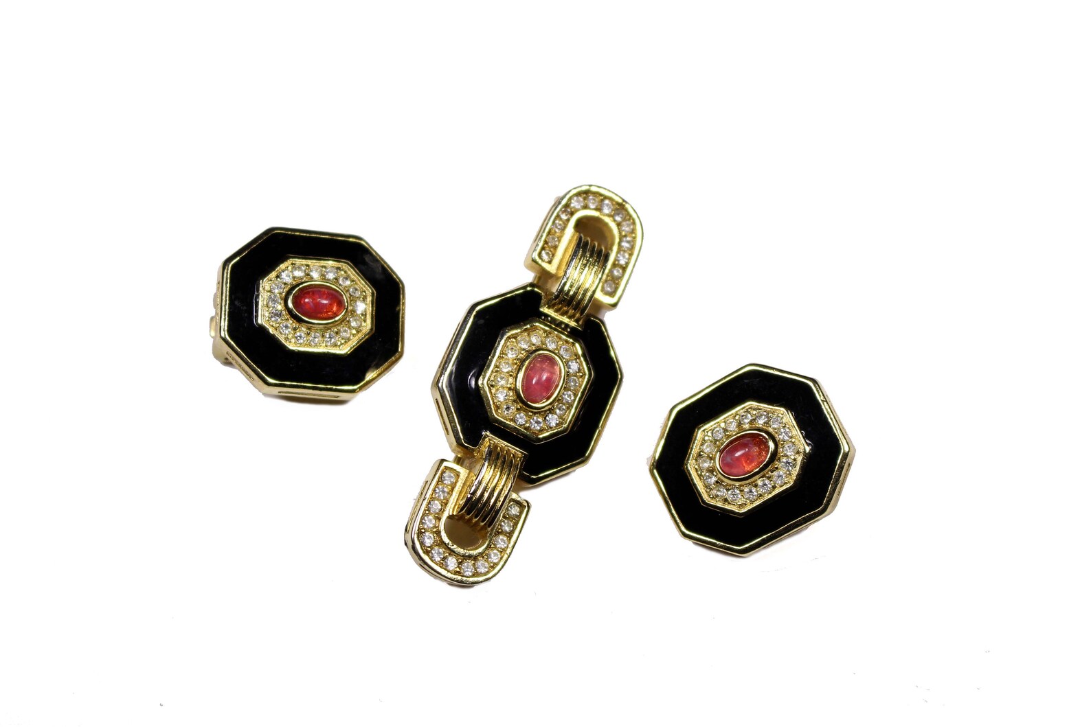 CHRISTIAN DIOR Vintage Brooch and Earrings Set Etsy