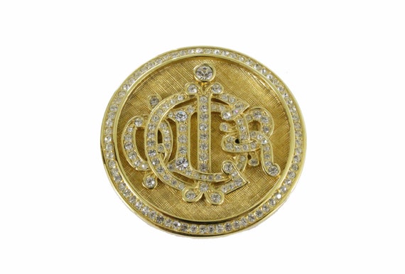 CHRISTIAN DIOR Rhinestones Logo Circular Vintage … - image 8