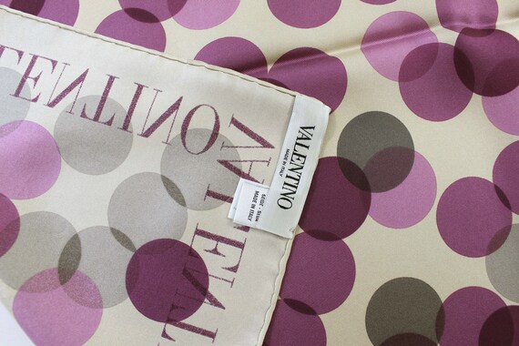 VALENTINO Vintage Scarf 100% Silk Polka Dots - image 3