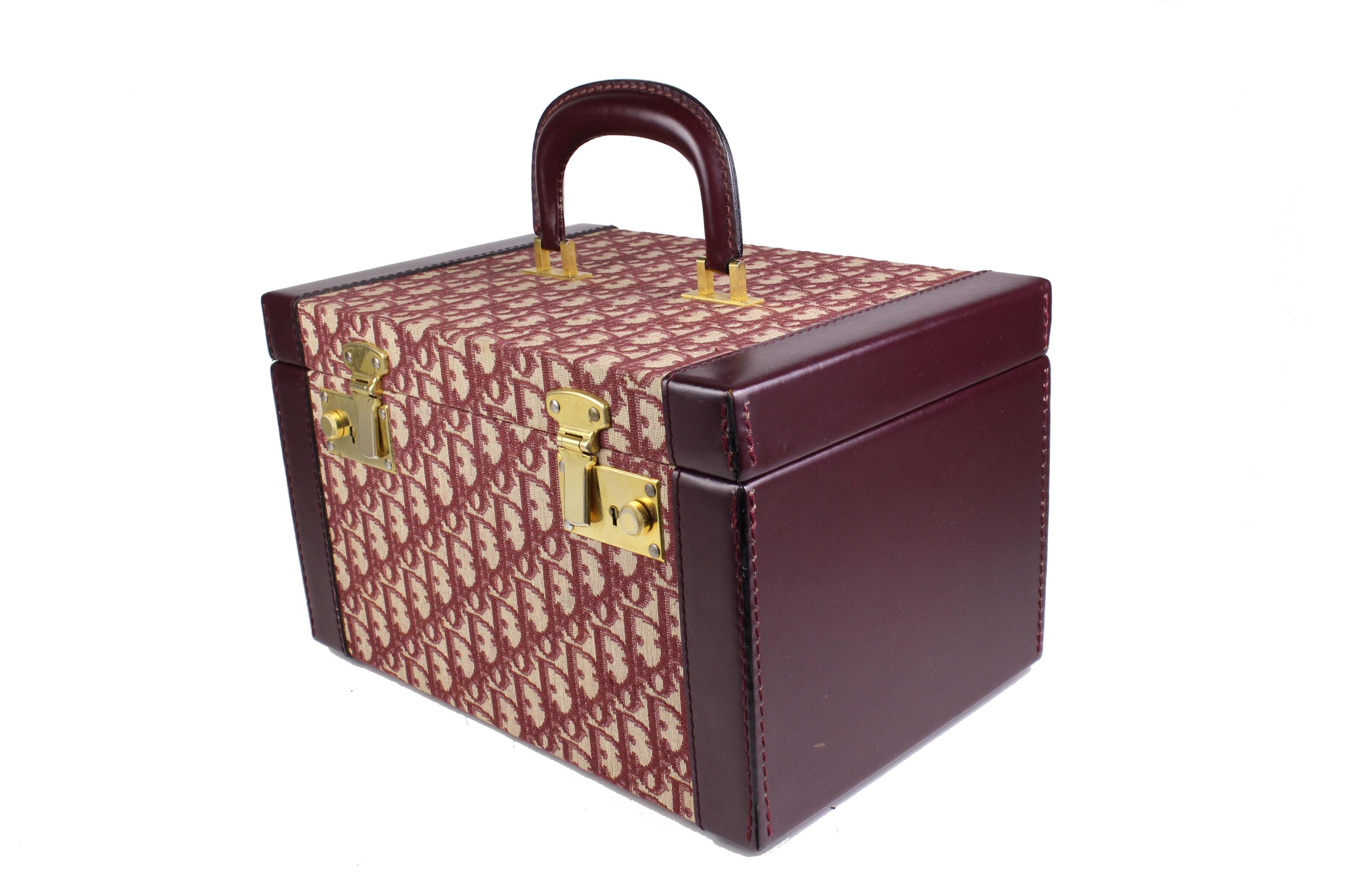 CHRISTIAN DIOR Vintage Burgundy Dior Oblique Vanity Travel Case - Etsy