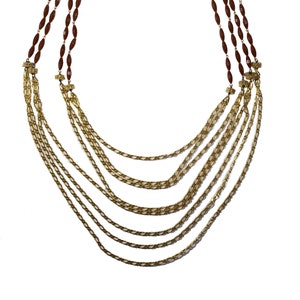 LOEWE Vintage gefacetteerde parels en gouden ketting ketting