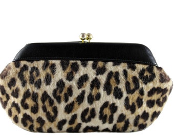 Vintage Leopard print clutch purse