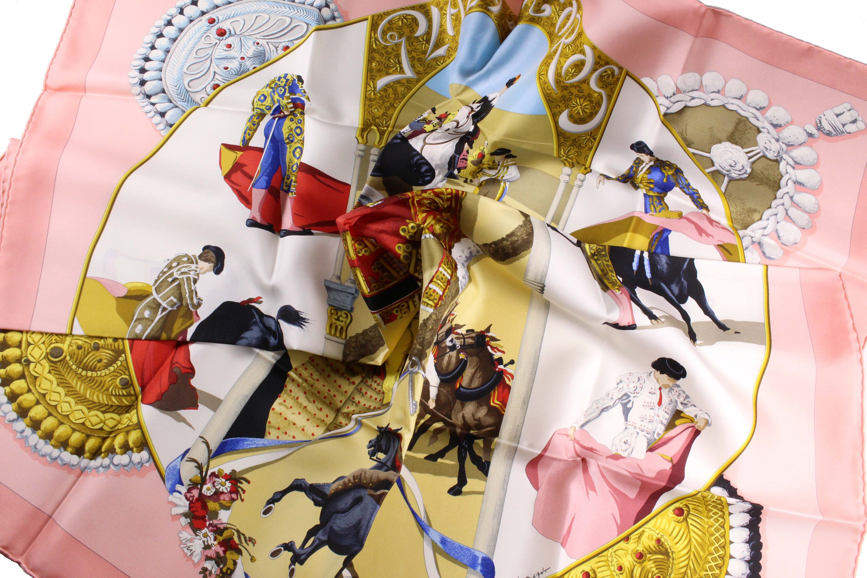HERMES プリーツスカーフ PLAZA DE TOROS エルメス 質屋 HERMES エルメス プリーツスカーフ PLAZA DE TOROS 闘牛場