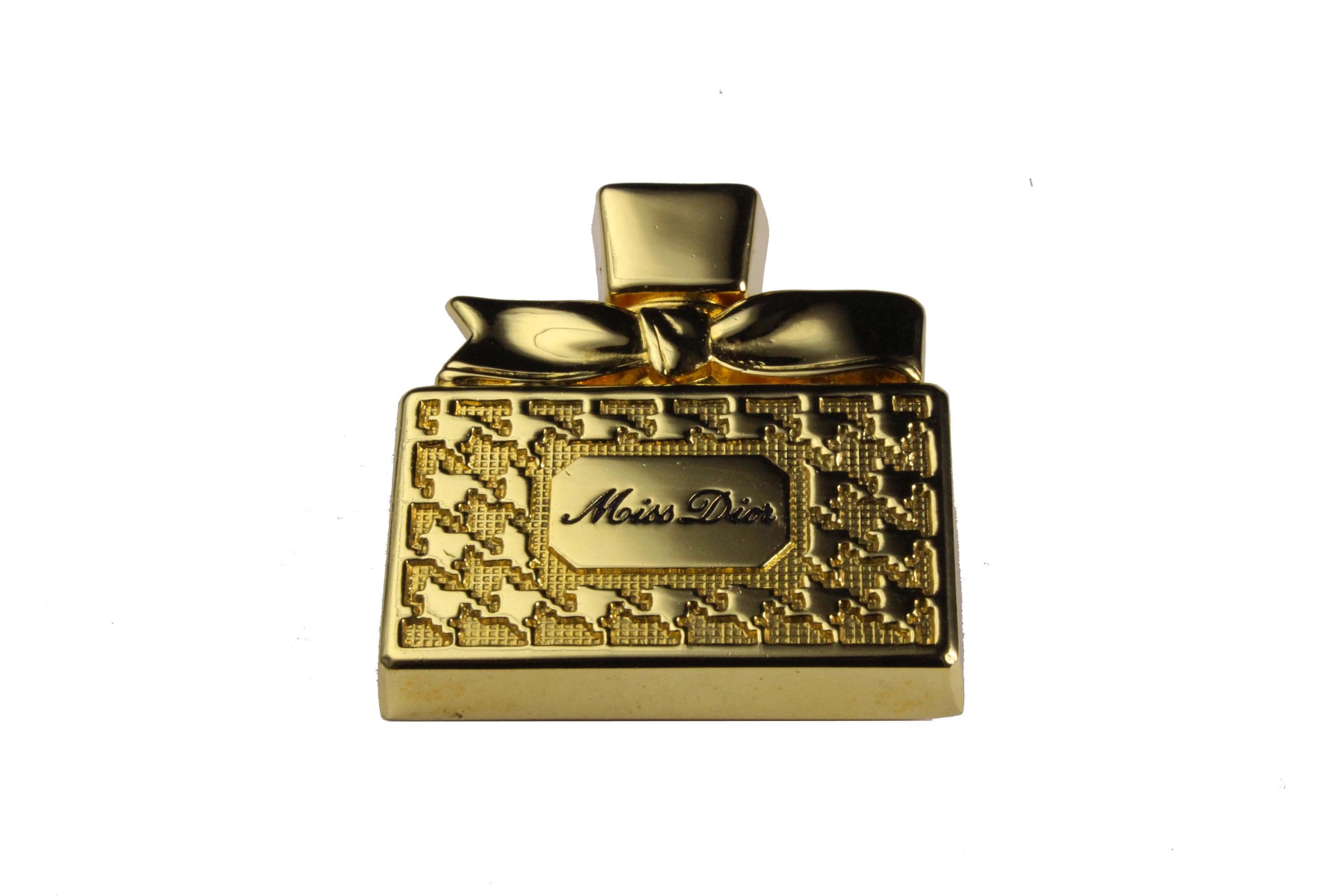 ヴィンテージ ディオール DIOR 香水瓶モチーフ ブローチ グリーン×ゴールド Dior（ディオール）ブローチ／ヴィンテージ・コスチューム