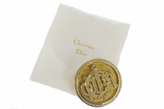 CHRISTIAN DIOR Rhinestones Logo Circular Vintage … - image 7