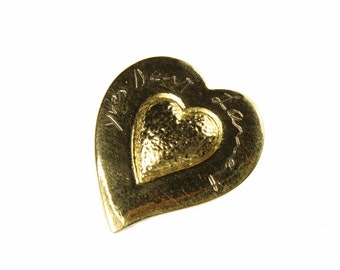 YVES SAINT LAURENT Gold Plated Heart Brooch