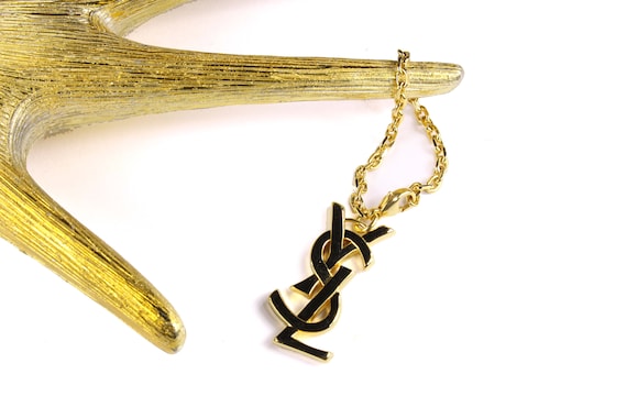 SAINT LAURENT YSLロゴチャーム ゴールド 購入時レシート有 YVES SAINT LAURENT Vintage Logo Key-ring Bag Charm - Etsy Israel