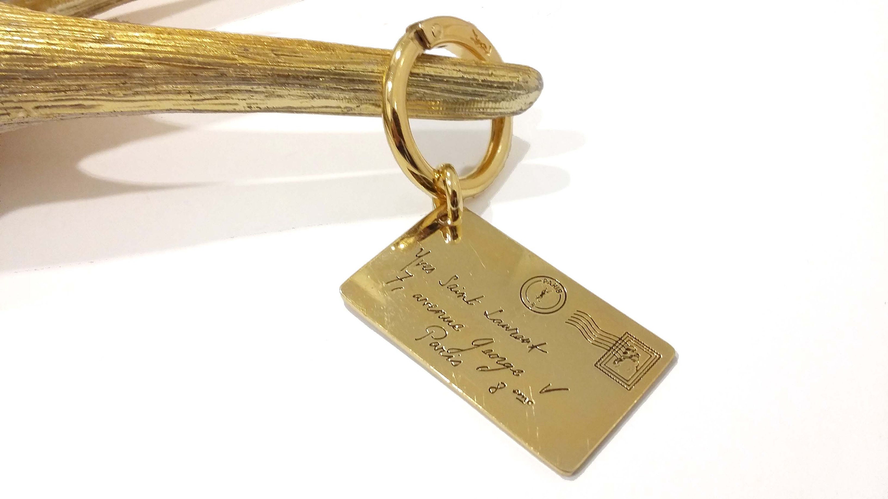 YVES SAINT LAURENT logo key-ring bag charm – Vintage Carwen