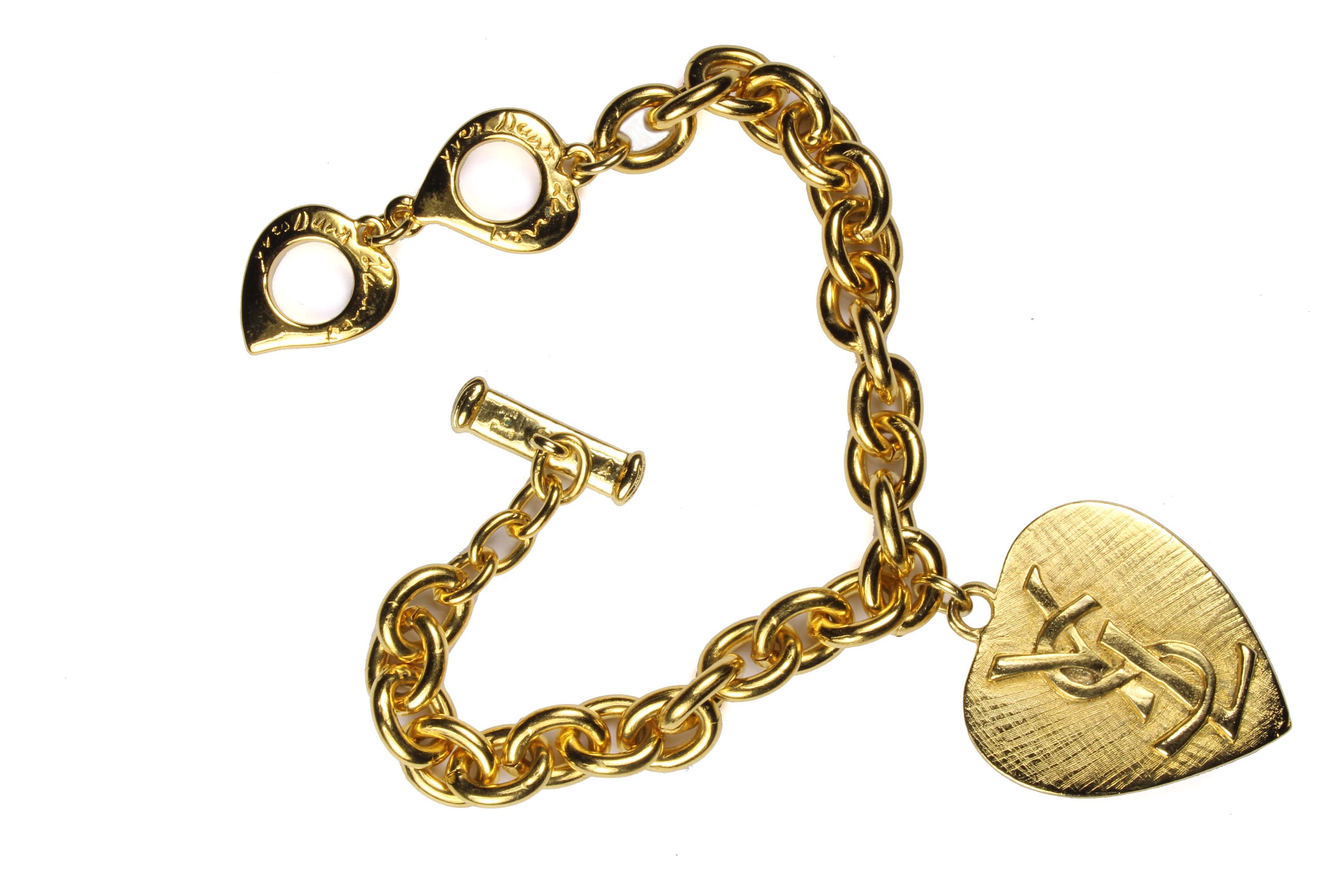 驚きの安さ YVES SAINT LAURENT Vintage Blue Heart Charm Bracelet - Etsy アクセサリー