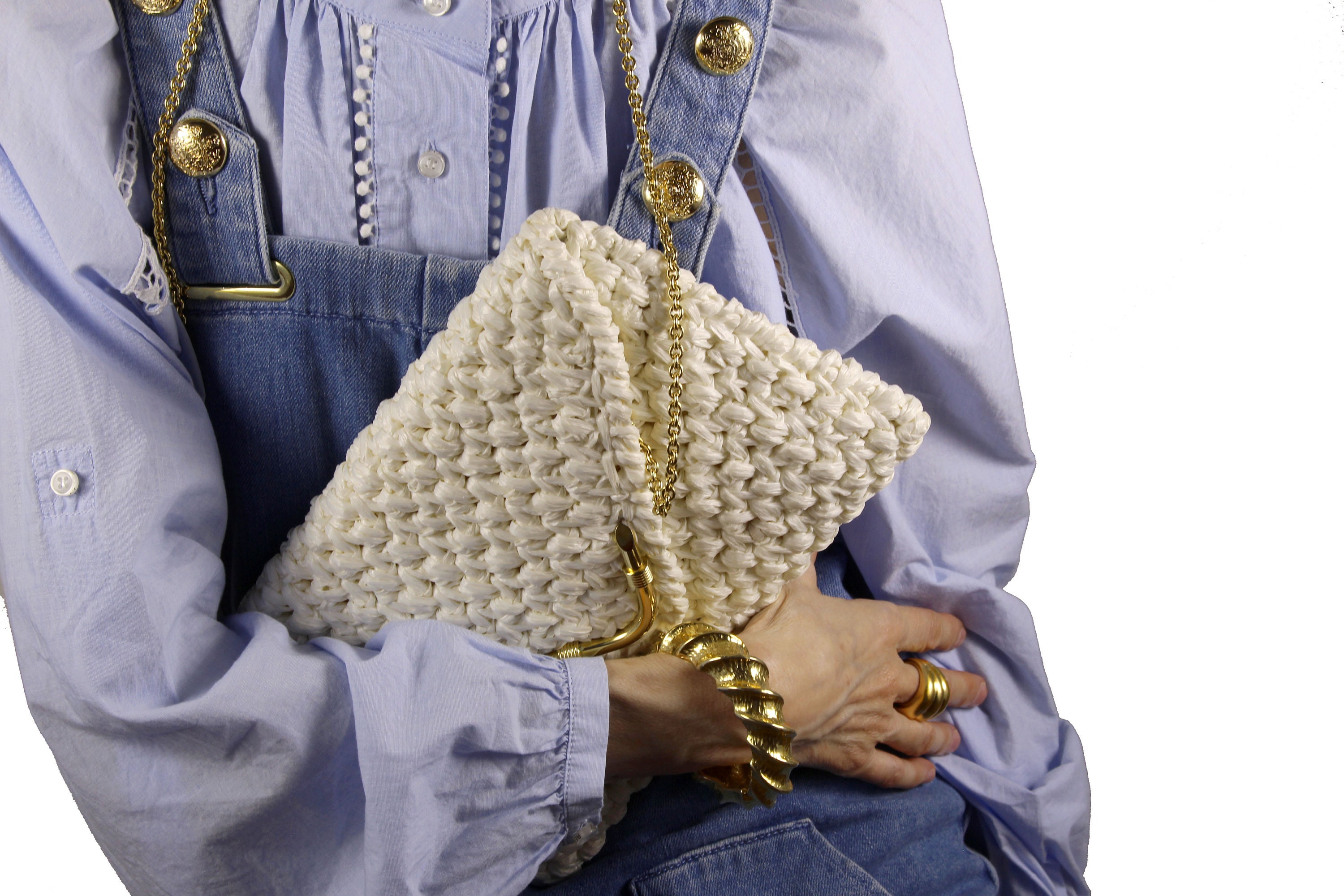 RODO Vintage White Raffia Envelope Bag - Etsy