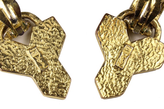 YVES SAINT LAURENT Vintage Iconic Y Earrings - image 6