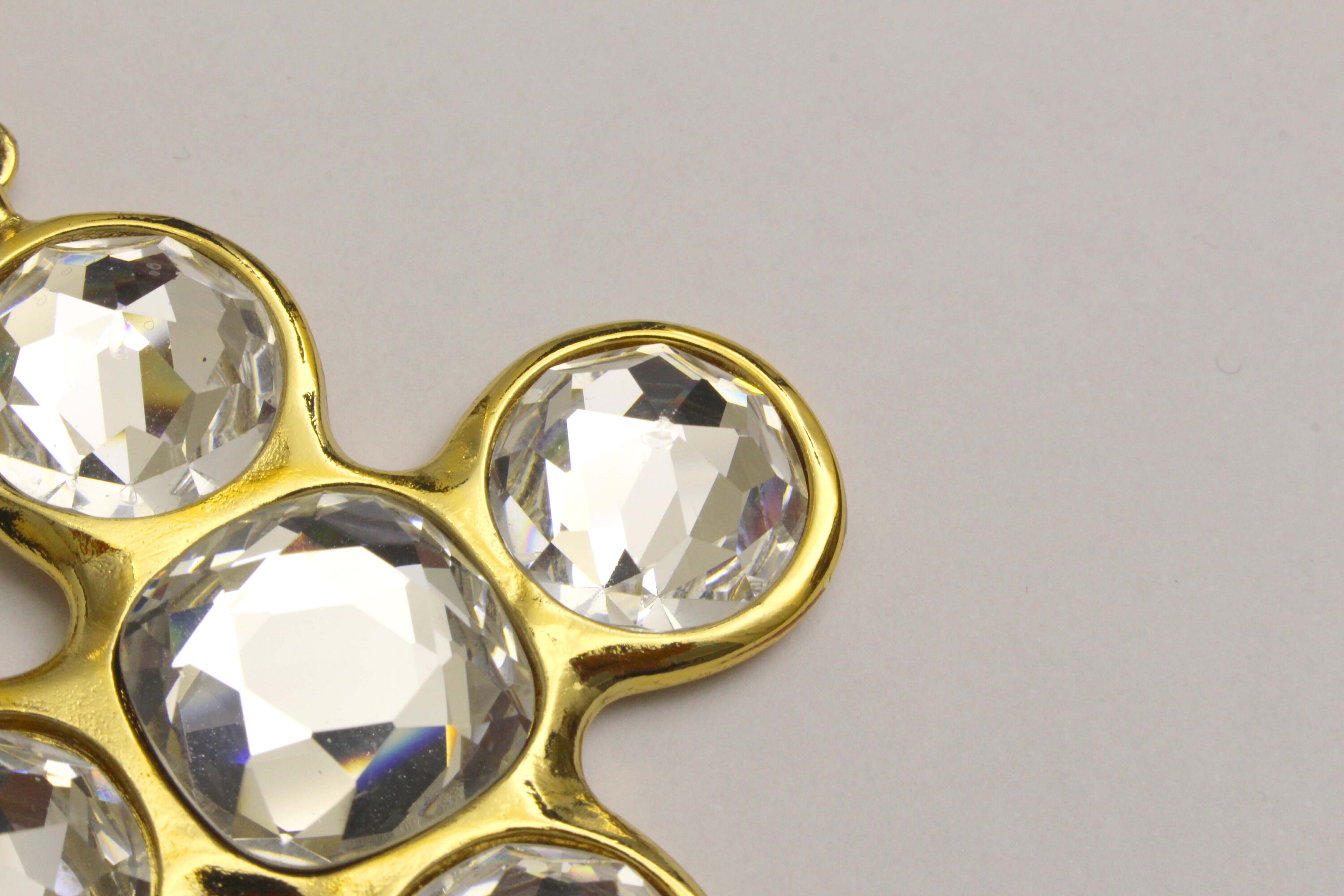 Vintage Yves Saint Laurent ネックレス ビーズ YSL Proantic: Ysl Yves Saint Laurent Necklace Golden Crystal Color