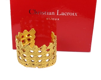 CHRISTIAN LACROIX * ヴィンテージ スタッズ レザー ブレスレット