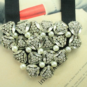 Rhinestone and Pearls  Necklace