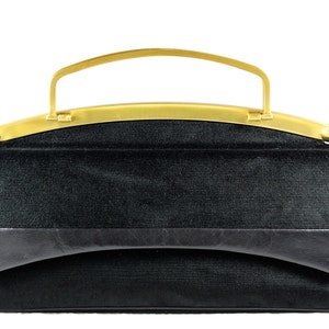 Black velvet CHIMAS handbag with metal handles