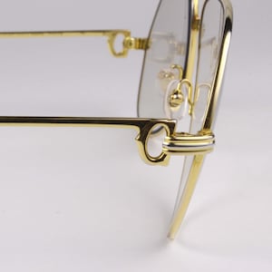 CARTIER vintage 80's Lunettes de vue Vendôme Aviator Plaqué Or 262123 image 5
