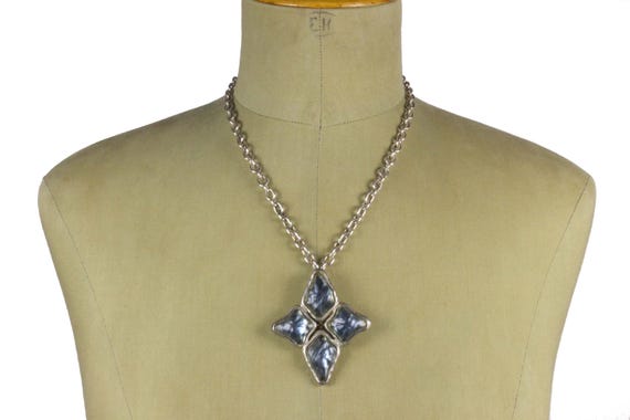 YVES SAINT LAURENT Vintage Iridescent Pendant Brooch