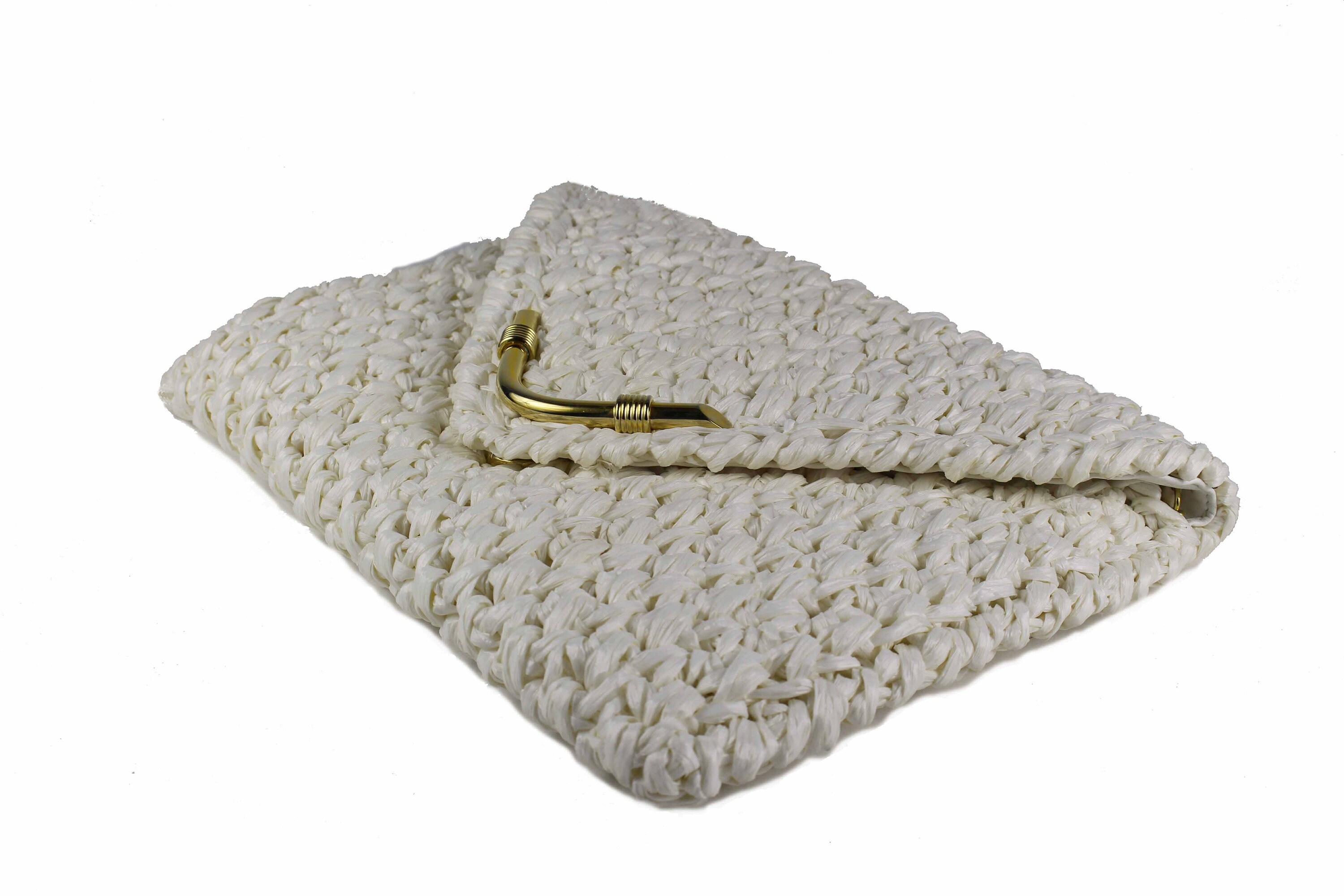 RODO Vintage White Raffia Envelope Bag - Etsy