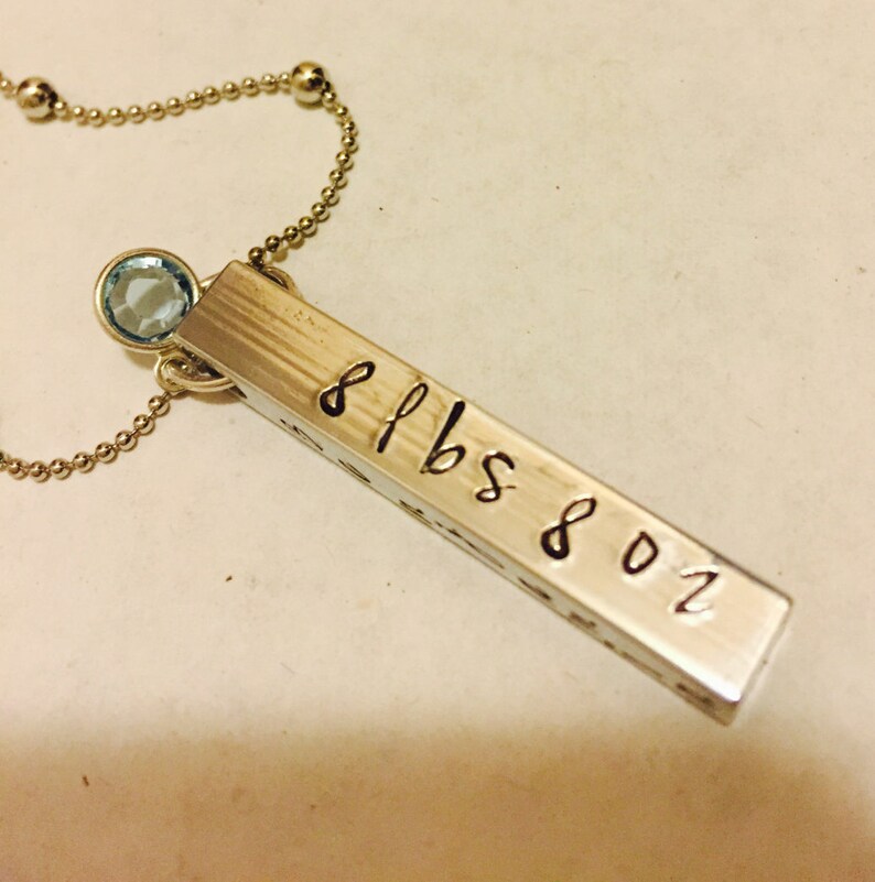 Name necklacebar necklaceHand Stamped 4sided Bar necklace Etsy