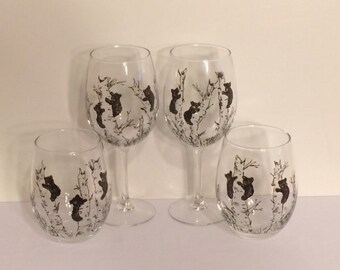 Black Bears in Birch Trees - Set of 2