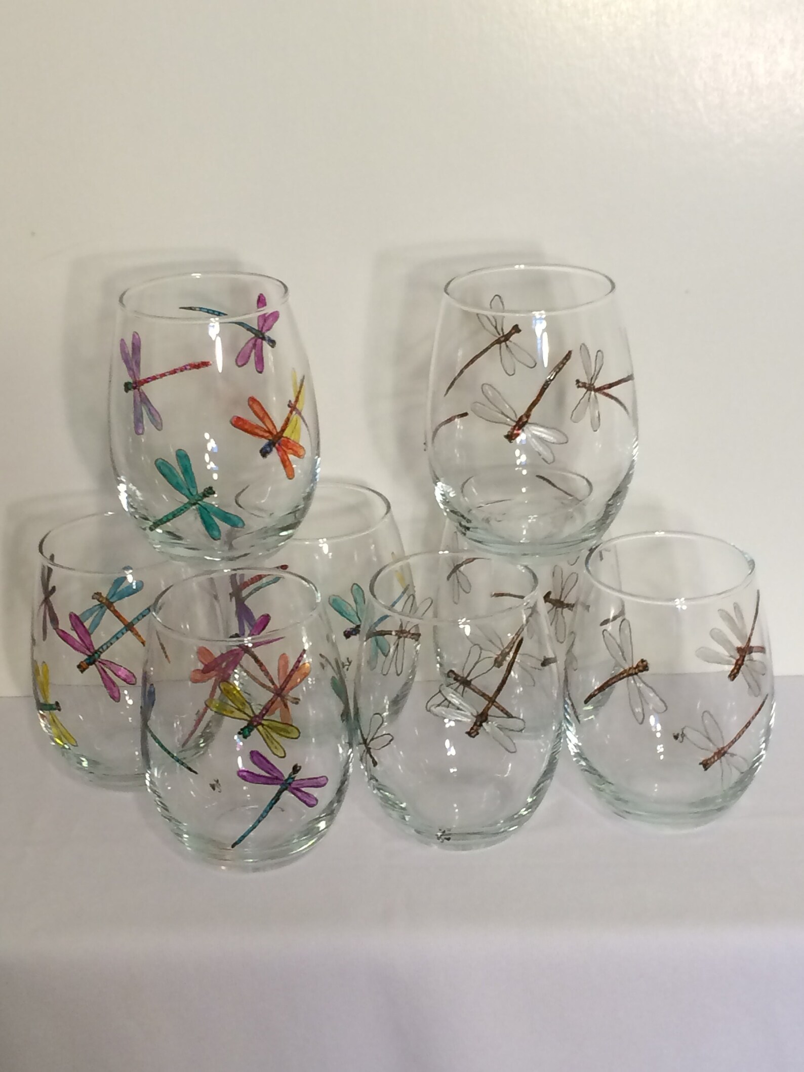Dragonfly Wine Glasses Set of 2 Etsy