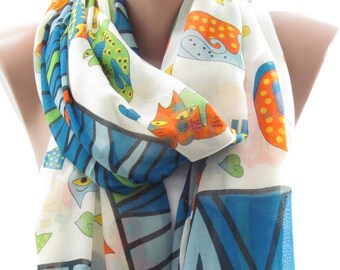 Animal Print Scarf Christmas Gift For Cat Lover Gift Cat Scarf Shawl Gift For Her fall accessories Gift For Women