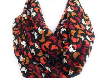 Cat Scarf Halloween Fashion Christmas Gift For Cat Lover Gift For Her fall accessories Cat Print Infinity Scarf Gift For Women