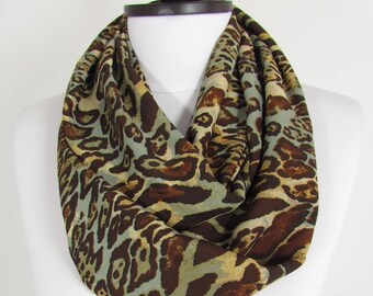 Brown Leopard Scarf Women Animal Print Infinity Scarf Sale Christmas Gift For Her fall accessories Gift For Women
