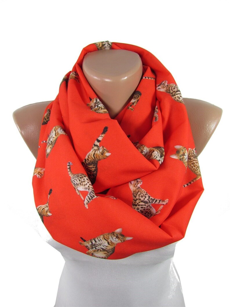 Bengal Cat Scarf Animal Print Infinity Scarf Women  Gift For Cat Lover Gift For Her Gift For Women spring accessories