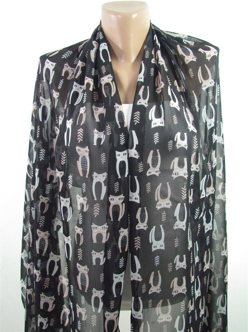 Cat Scarf Women Pet Lover Gift For Cat Lover Gift For Women image 3