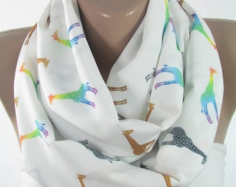Giraffe Scarf Animal Print Infinity Scarf Women Christmas Gift For Her winter accessories Unique Gift For Women cyber monday sale
