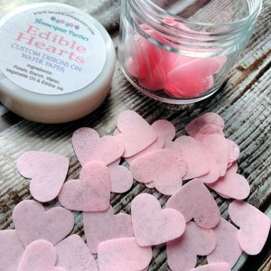 Mini Pink Hearts Cake Decorations, Cocoa Bomb Sprinkles, Wafer Paper Sprinkles, Edible Cake Decorations, Drink Decorations, Valentines Day