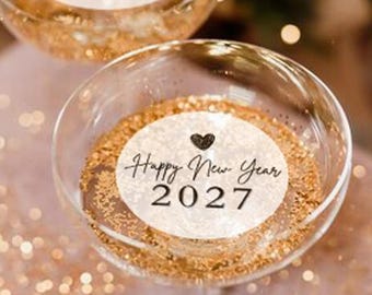 Decoraciones comestibles para bebidas de Nochevieja, Feliz Año Nuevo 2027, Adornos para bebidas, Decoración comestible para bebidas, Decoraciones de invierno, Bebidas para fiestas navideñas