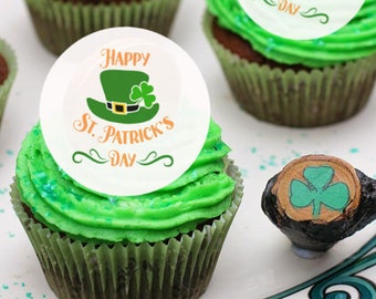 Edible St Patricks Day Decorations, St Pattys Day, Cupcake Cake Toppers,  Edible Cake Decorations, Christmas Decoration, Edible Cake Decor