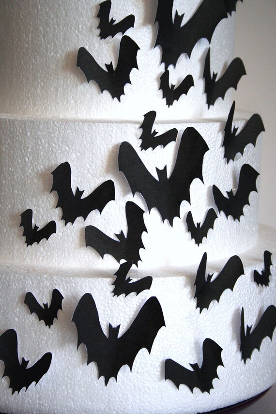 Wedding Cake Toppers Halloween Cake Topper Edible Bats Set Etsy
