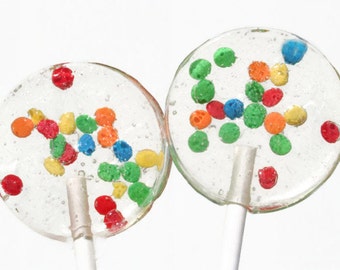 Confetti Wedding Favor Lollipops - Hard Candy with Candy Confetti Sprinkles - 6 Lollipop Pack- Wedding Favors, Party Favors, Easter Favors