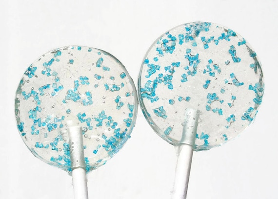Blue Wedding Favor Lollipops Hard Candy With Blue Sugar Etsy