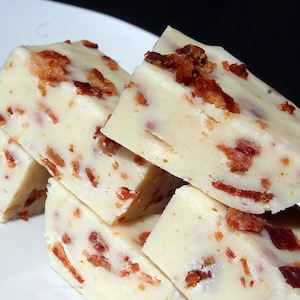 White Chocolate and Bacon Fudge 1/2 Pound About 9 Pieces, Christmas Fudge, Bacon Lovers Gift, Holiday Fudge, Christmas Candy, Bacon Gift image 3