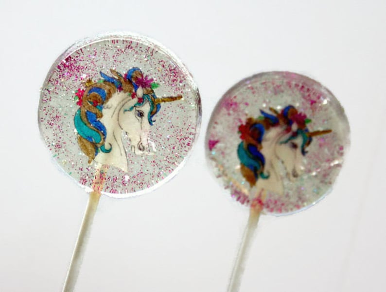 Unicorn Party Favor Lollipops, Unicorn Party Favors, 50 Edible Image Lollipops, Unicorn Childs Birthday Party Favors, Unicorn Wedding Favors image 3