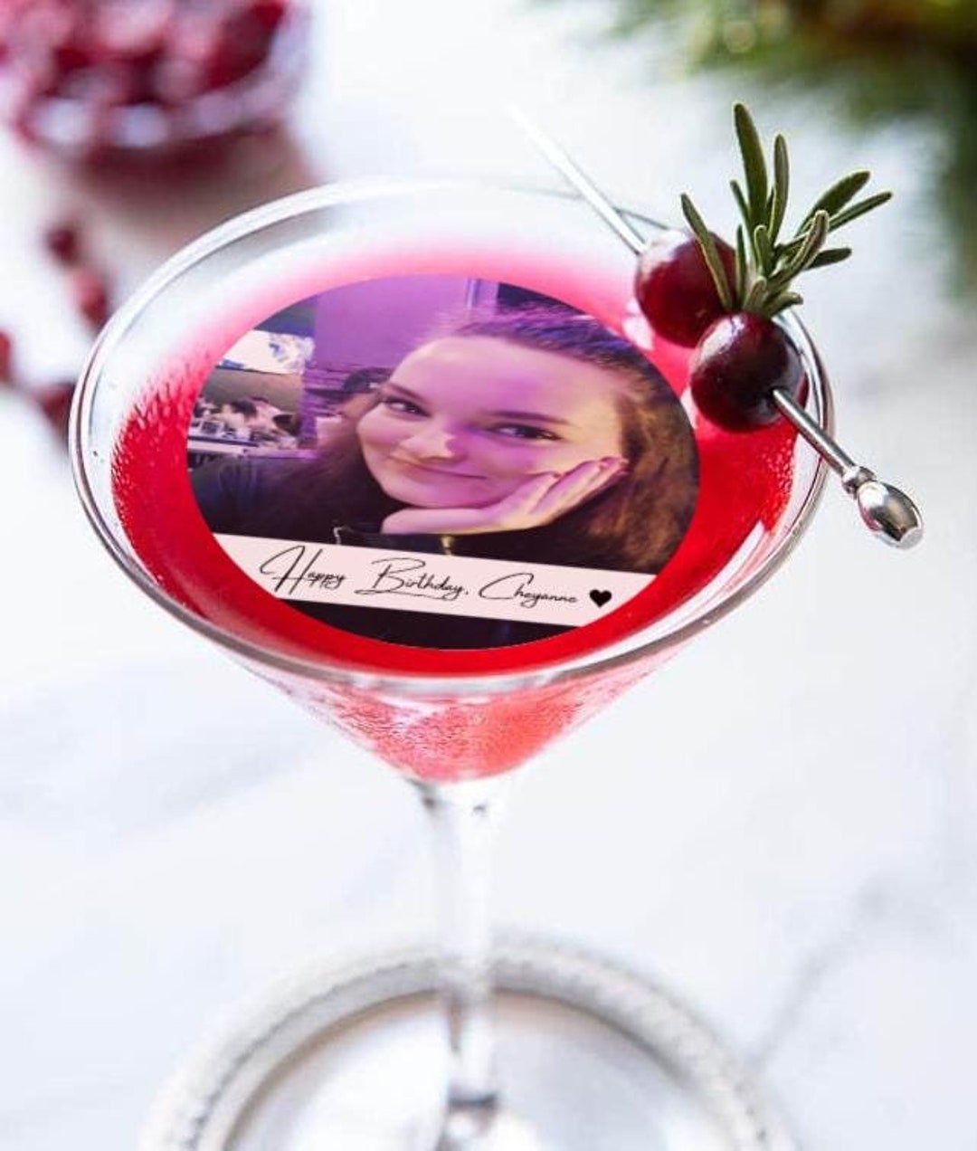Custom Photo Party Drink Toppers, Personalized Drink Toppers, Edible ...