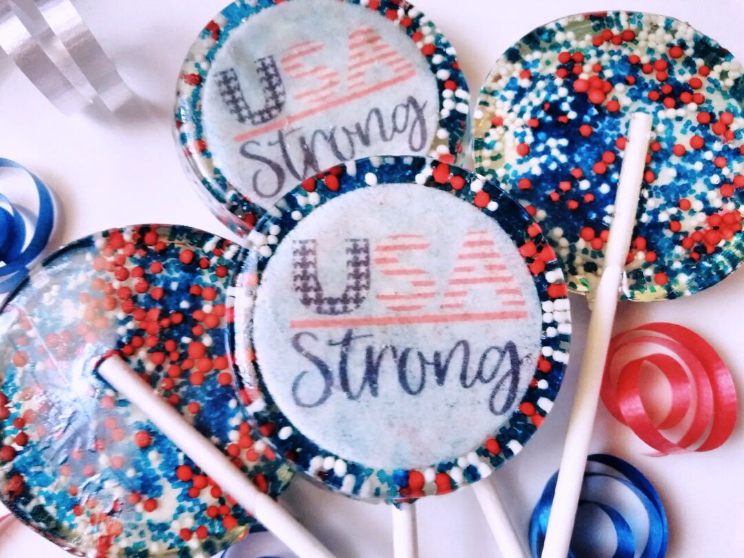 4th of July Lollipops USA Strong Proud Lollipops Set of 6 - Etsy