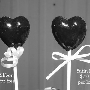 Valentine's Day Black and Purple Hearts Wedding Favor Lollipops, 6 Lollipop Pack Valentine's Day Black Wedding Favors, Purple Wedding Favors afbeelding 2