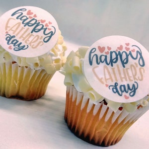 Edible Father&#39;s Day Cake Decorations, Happy Father&#39;s Day, Cupcake and Cake Toppers,  Edible Cake Decorations, Father&#39;s Day Party Decor