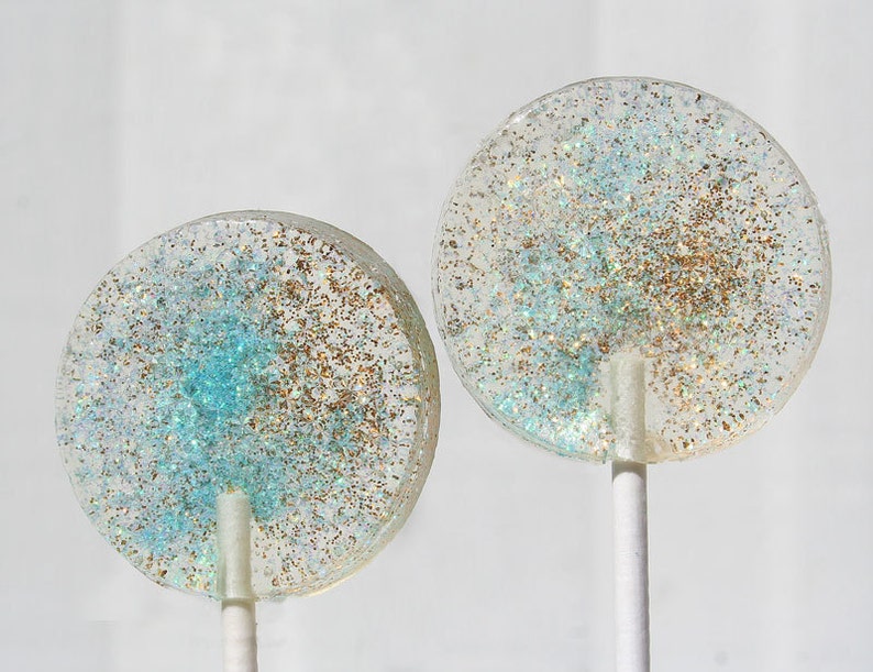 Blue and Gold Wedding Favor Lollipops Edible Glitter 6 Etsy Canada