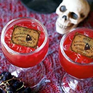 食べられるハロウィンドリンクデコレーション、ウィジャボードスピリット、ドリンクトッパー、食べられるドリンクデコレーション、秋の装飾、ハロウィンパーティードリンク