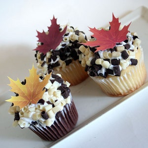 Fall Wedding Cake Topper, Fall Leaves Maple Leaves, Set of 12 DIY Cake Decor, Fall Edible Cake Decorations, DIY Wedding Cake, Edible Cake