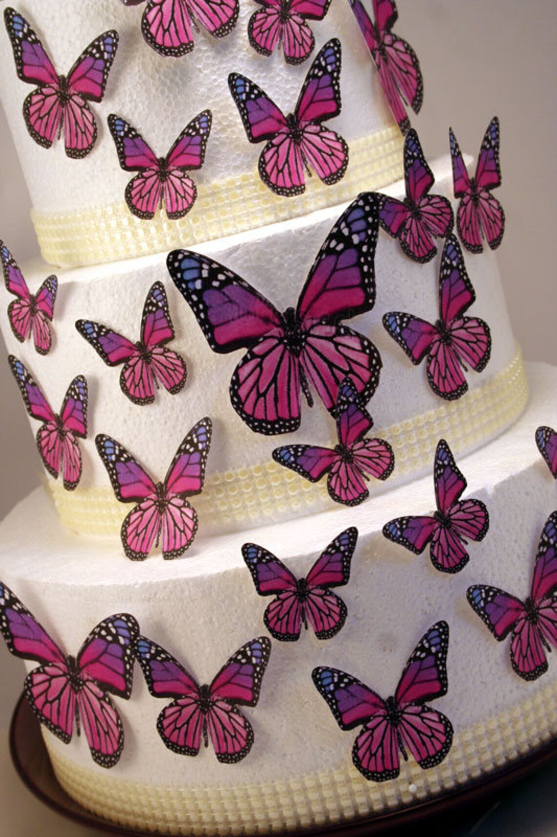 Edible Butterfly Cake Decorations Pink and Purple Edible Etsy