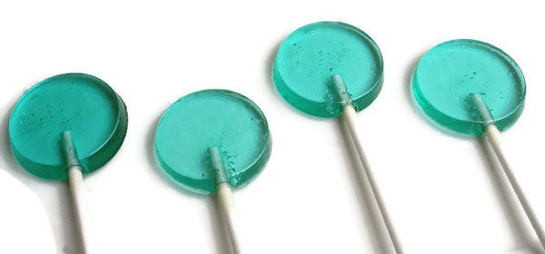 Light Aqua Blue Lollipops Hard Candy Lollipops 30 Lollipop Pack Cake