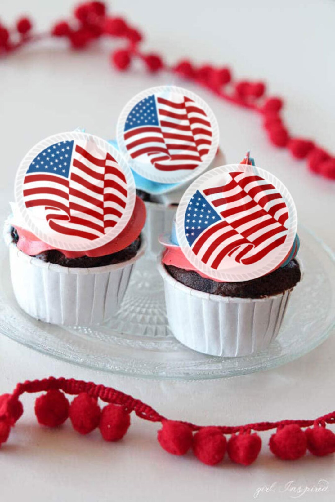 食べられる独立記念日ケーキデコレーション、アメリカ国旗の日、カップケーキケーキトッパー、食べられるケーキデコレーション、独立記念日パーティーデコレーション、愛国心  - Etsy 日本, image size:1080x1619